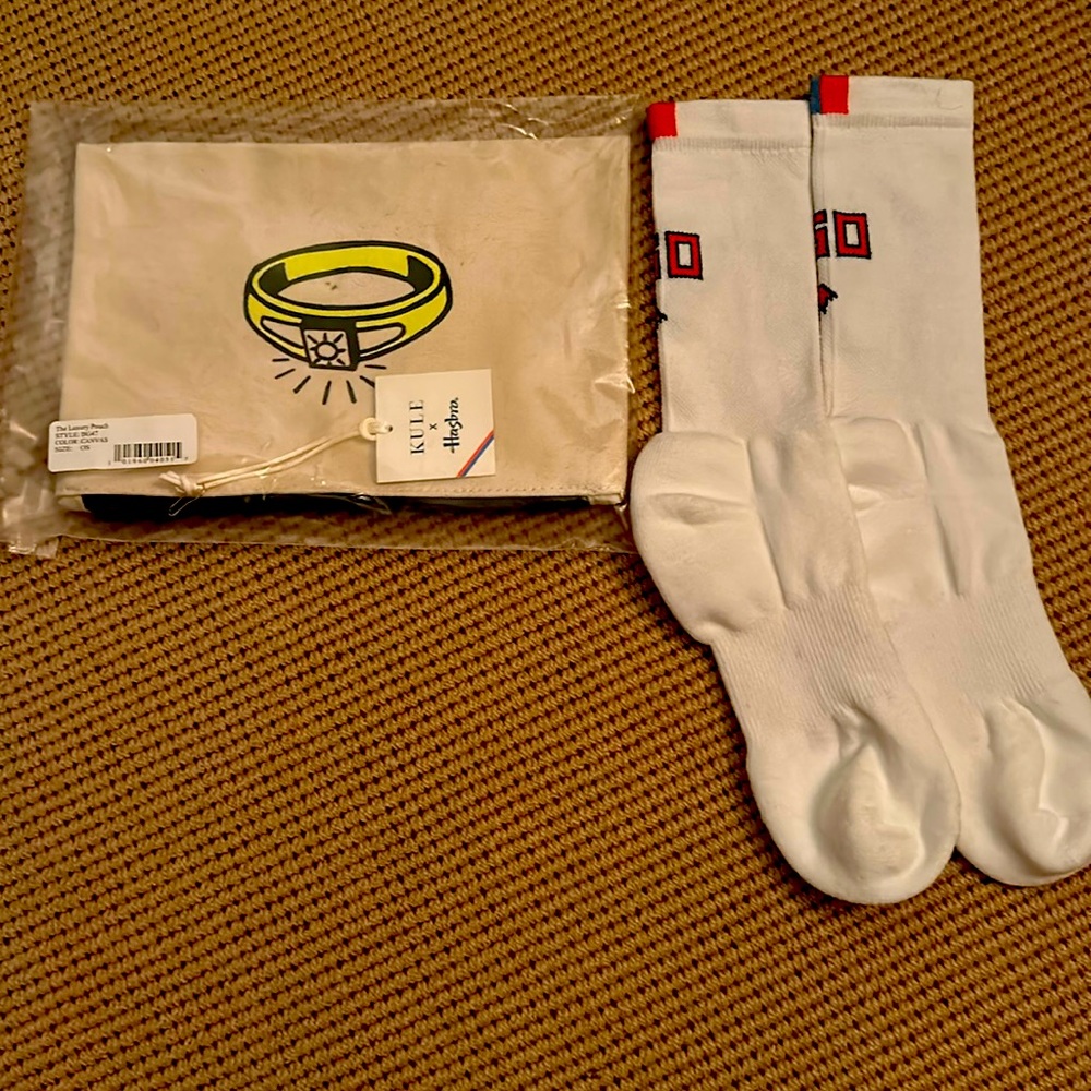 NWT Monopoly zippered case and Monopoly “GO” socks.